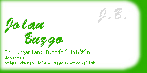 jolan buzgo business card